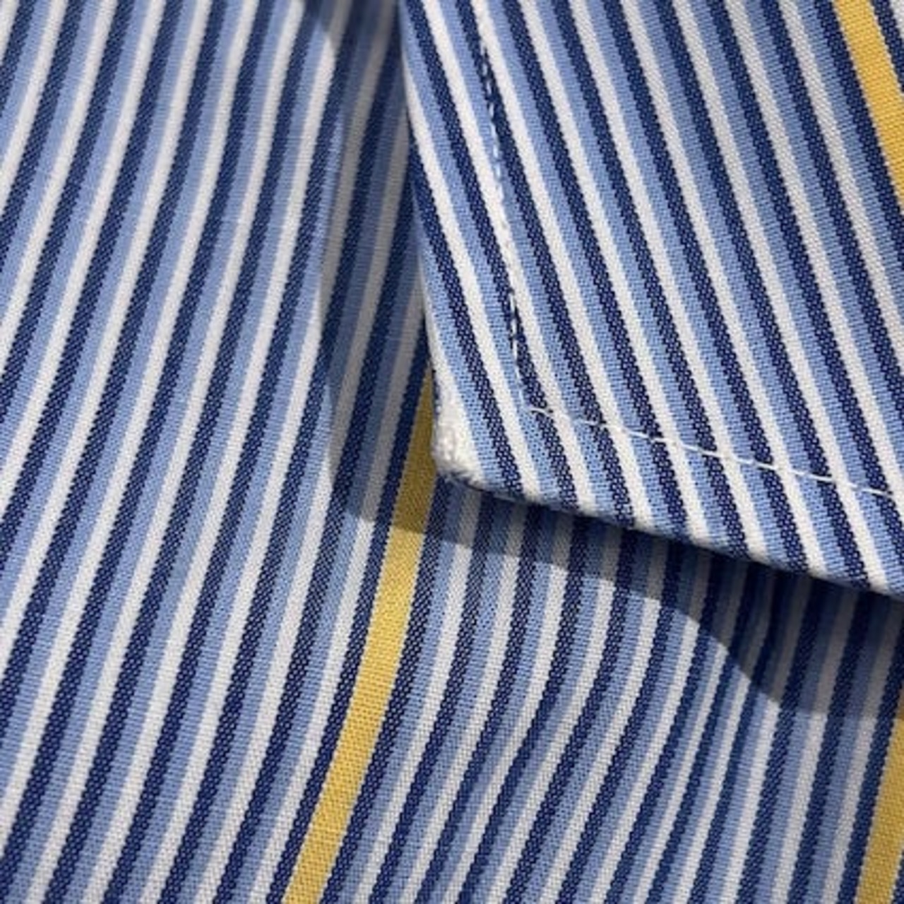 Polo by Ralph Lauren ポロ ラルフローレン ENGLISH SPREAD ストライプ 長袖 ワイシャツ カフスシャツ サイズ 42-82 /ブルー×イエロー系 メンズ  ビンテージ