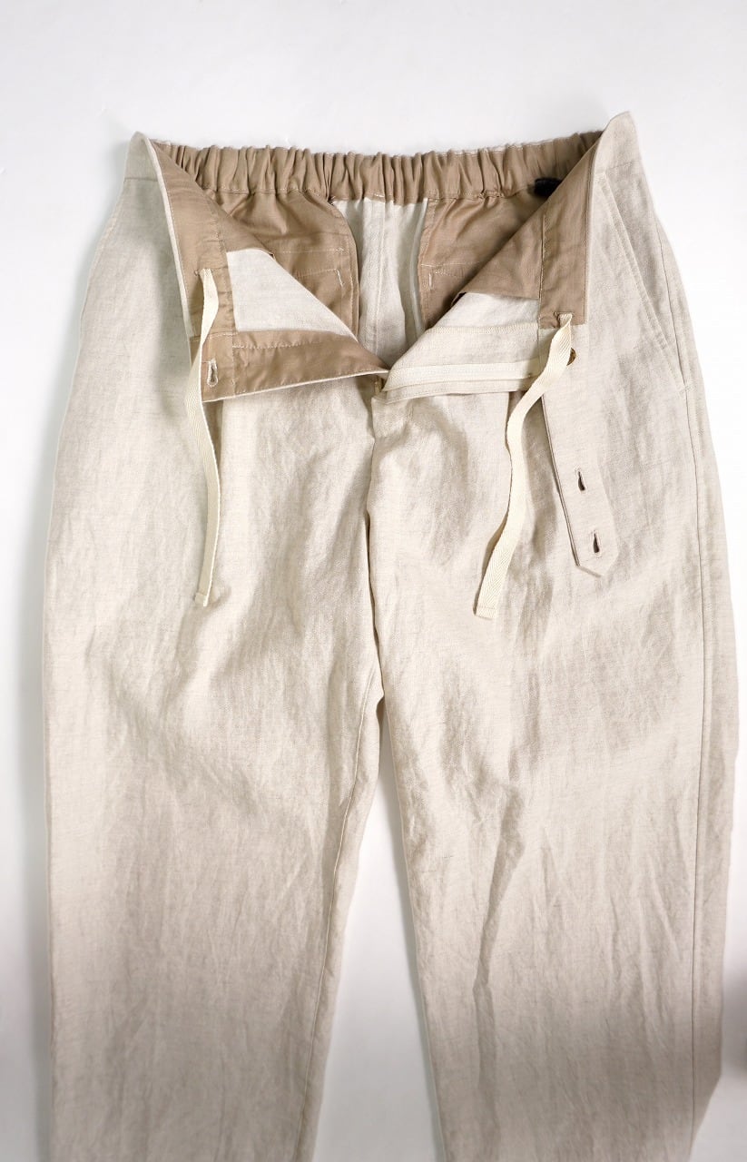 Linen Cotton Herringbone Trousers