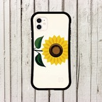 iPhoneケース ひまわり 北欧レトロポップ｜ミッドセンチュリー風花柄 NOR069