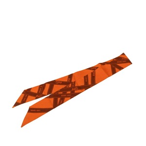 エルメス ツイリー BOLDUC ボルデュック スカーフ オレンジ ブラウン シルク レディース HERMES 【中古】