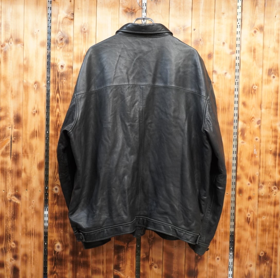 ralphlauren ブラック レザージャケット XXL/ラルフローレン 黒
