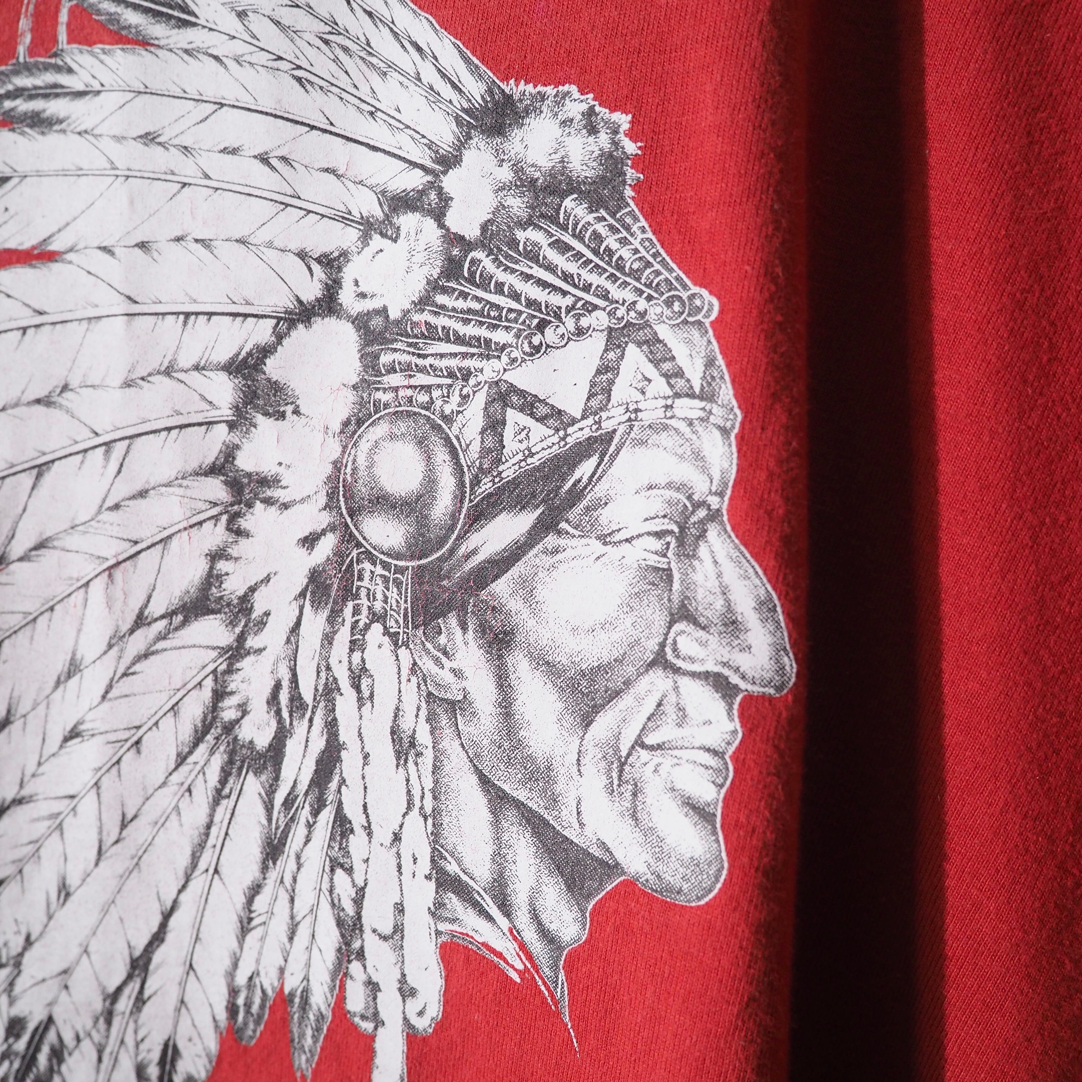 1990s " Real Basic Evolution " Indian Printed Vintage Loose Long Sleeve Tee