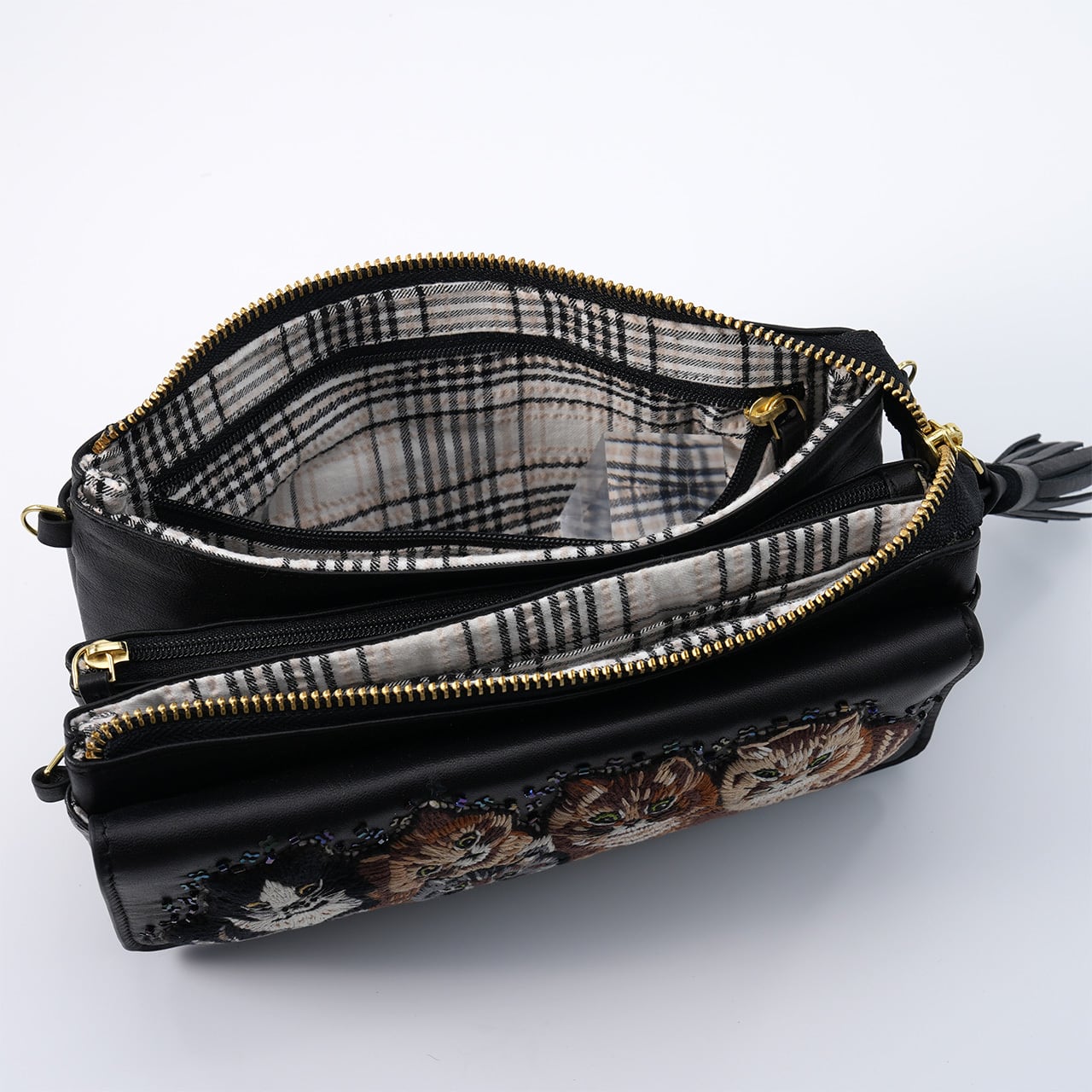 お財布ポシェット Louis Wain Kittens（Black） | tamaobazaaar