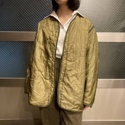 70s USarmy 米軍実物 M-65 キルティング ライナー フィールドジャケット ヴィンテージ フィッシュテール ミリタリー 80s 放出品 L