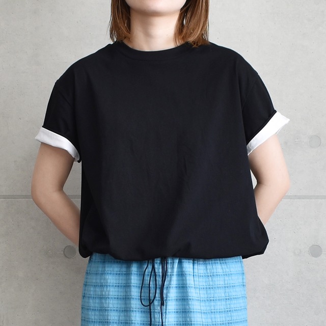 マルチファンクション天竺 裾ドロストTee｜高機能素材