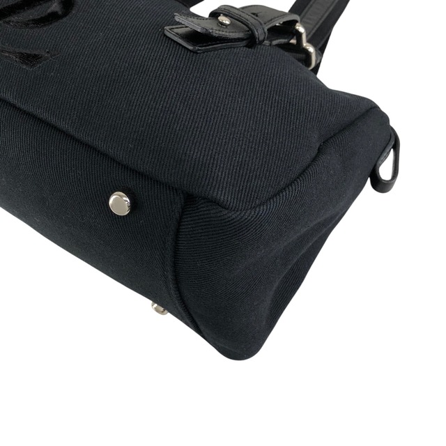 Yves Saint Laurent イヴ・サンローラン ハンドバッグ ブラック YSL キャンバス×レザー vintage ヴィンテージ オールド p825h3