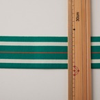 23-010-1m-ウエストマーク織りゴム-平ゴム-グリーン（１mカット商品）×オフホワイト