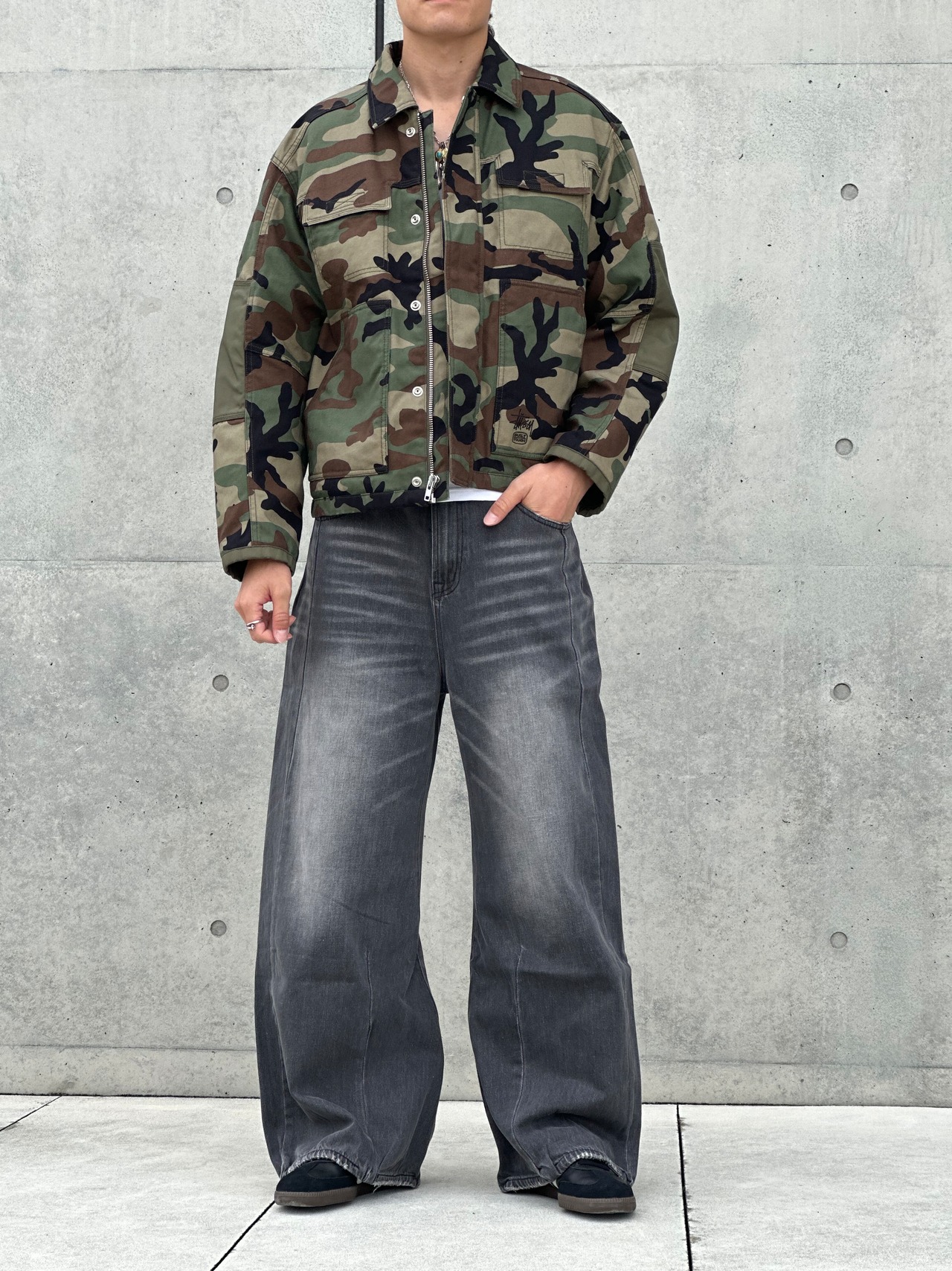 Fade Black Baggy Denim