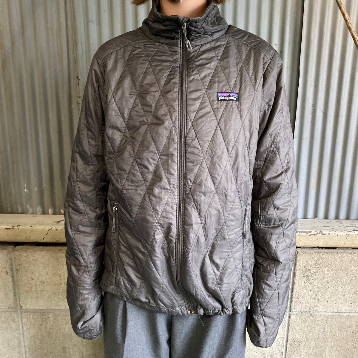 patagonia 14年製 ナノパフジャケット シルバー キルティング XL k-mrd20y23n05z849b.jpg
