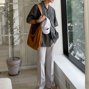 ルーズ開襟シンプル半袖シャツ　MT0080435