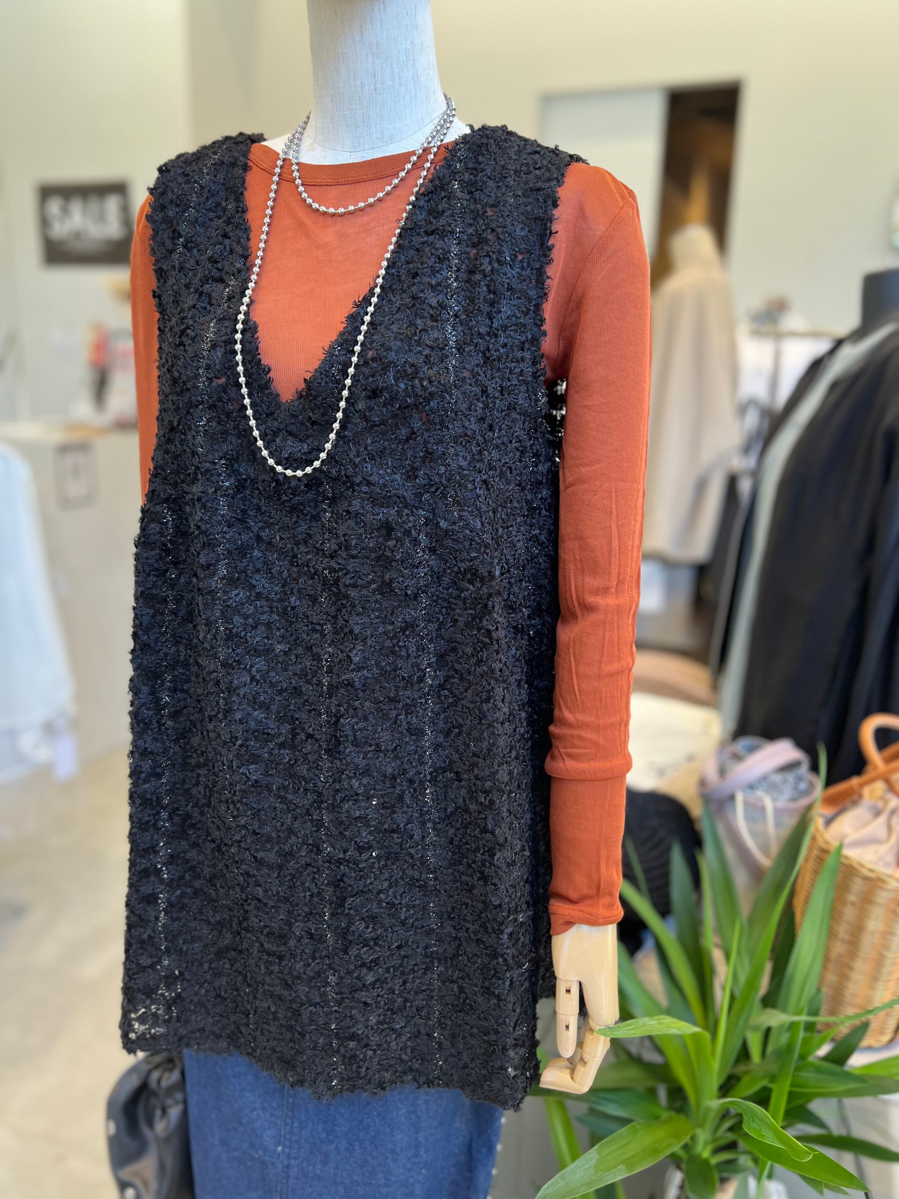 【SELECT】リング刺繍レース2wayベスト 15-0707