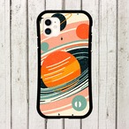 受注生産 iPhoneケース オレンジ惑星とパステル軌道｜宇宙柄 RFSP003A