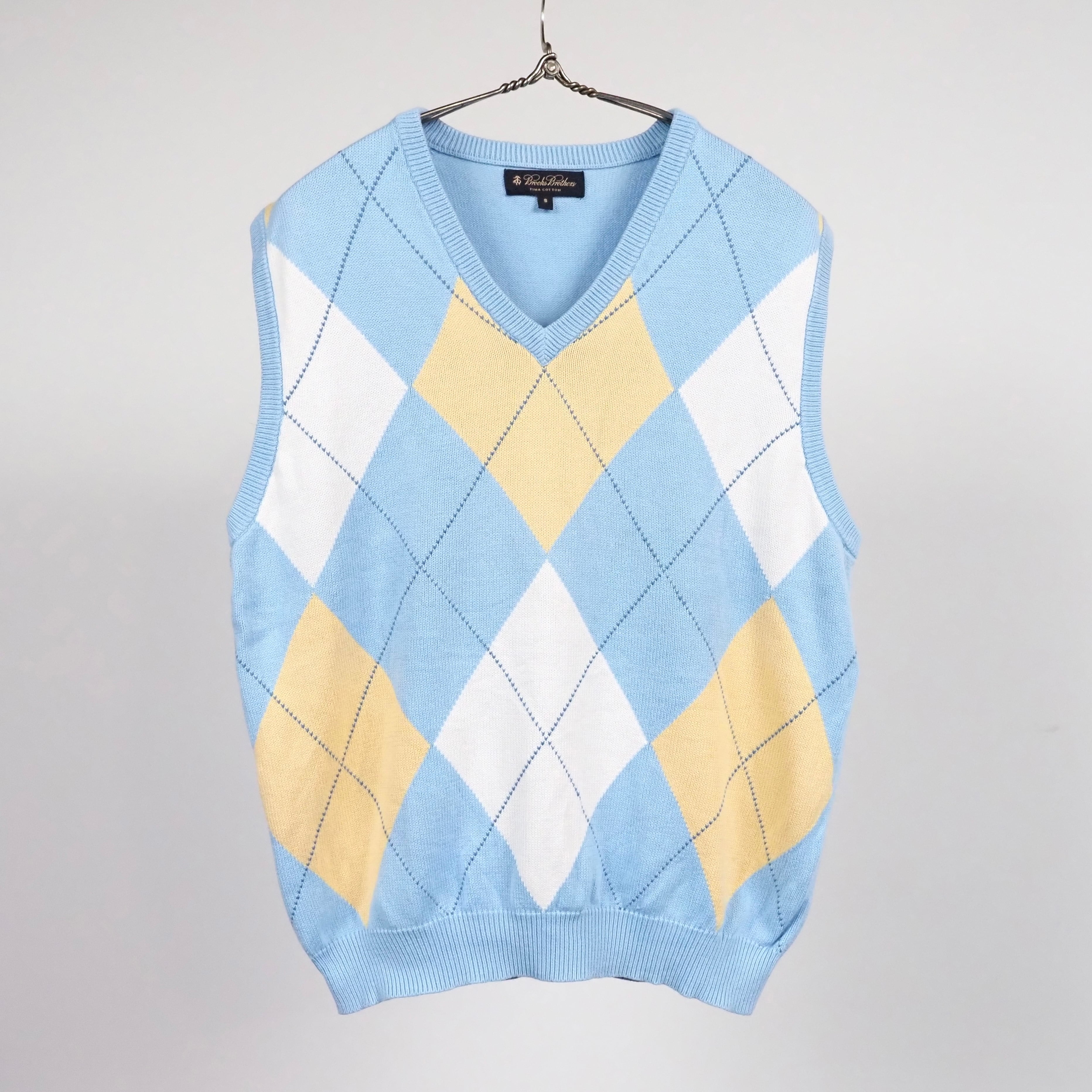 Brooks Brothers PIMA Cotton Middle Gauge Argyle Knit Vest S ブルックスブラザーズ ミドルゲージ アーガイル ニットベスト