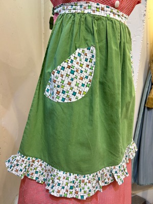 Vintege green print Apron