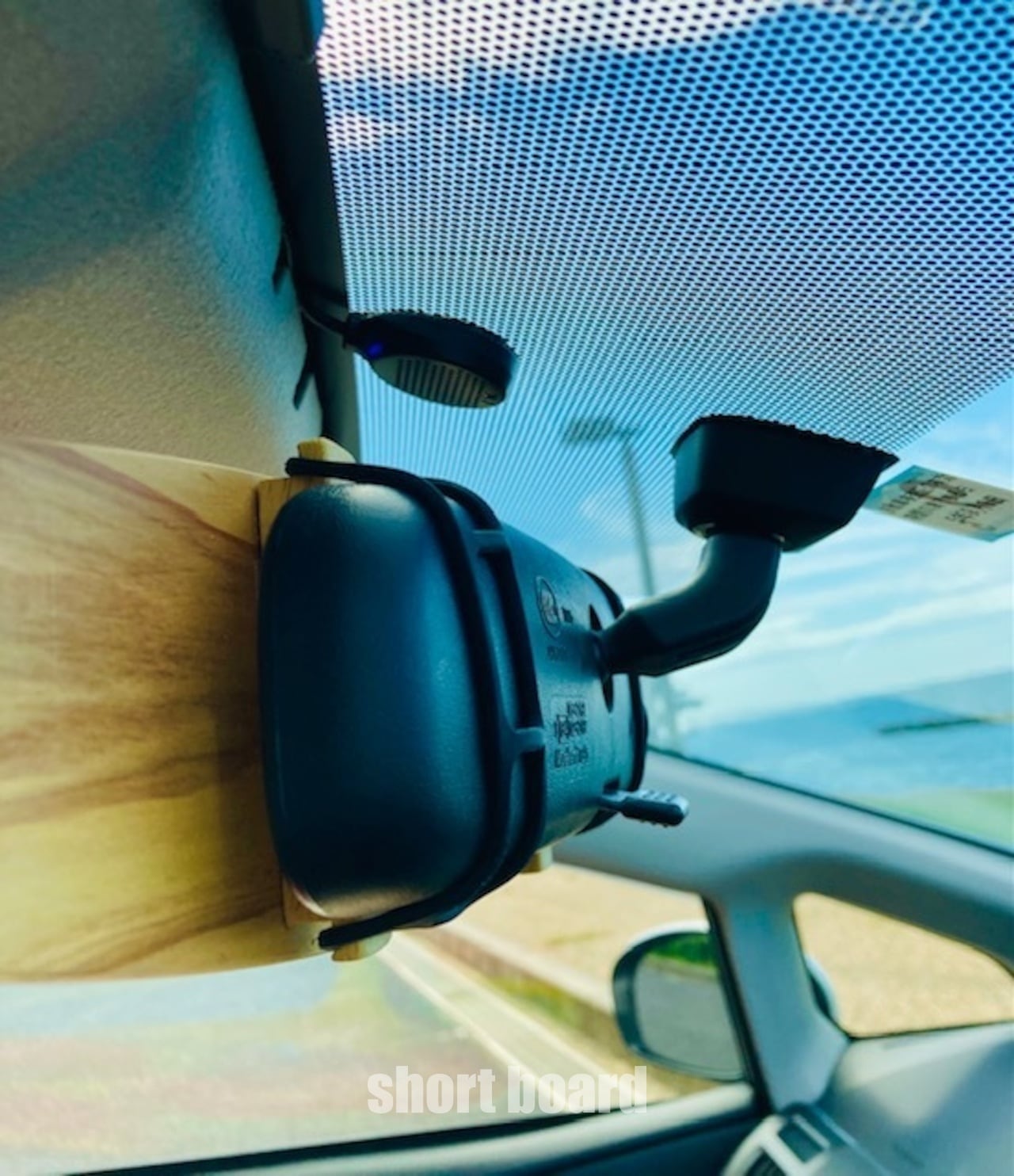 車内用 ルームミラー サーフボード型 木製 wave hunter オリジナル