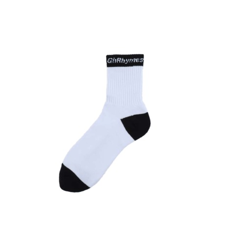 GINRHYMES/"TOP LINE LOGO"SOCKS[SHORT]/WHITE