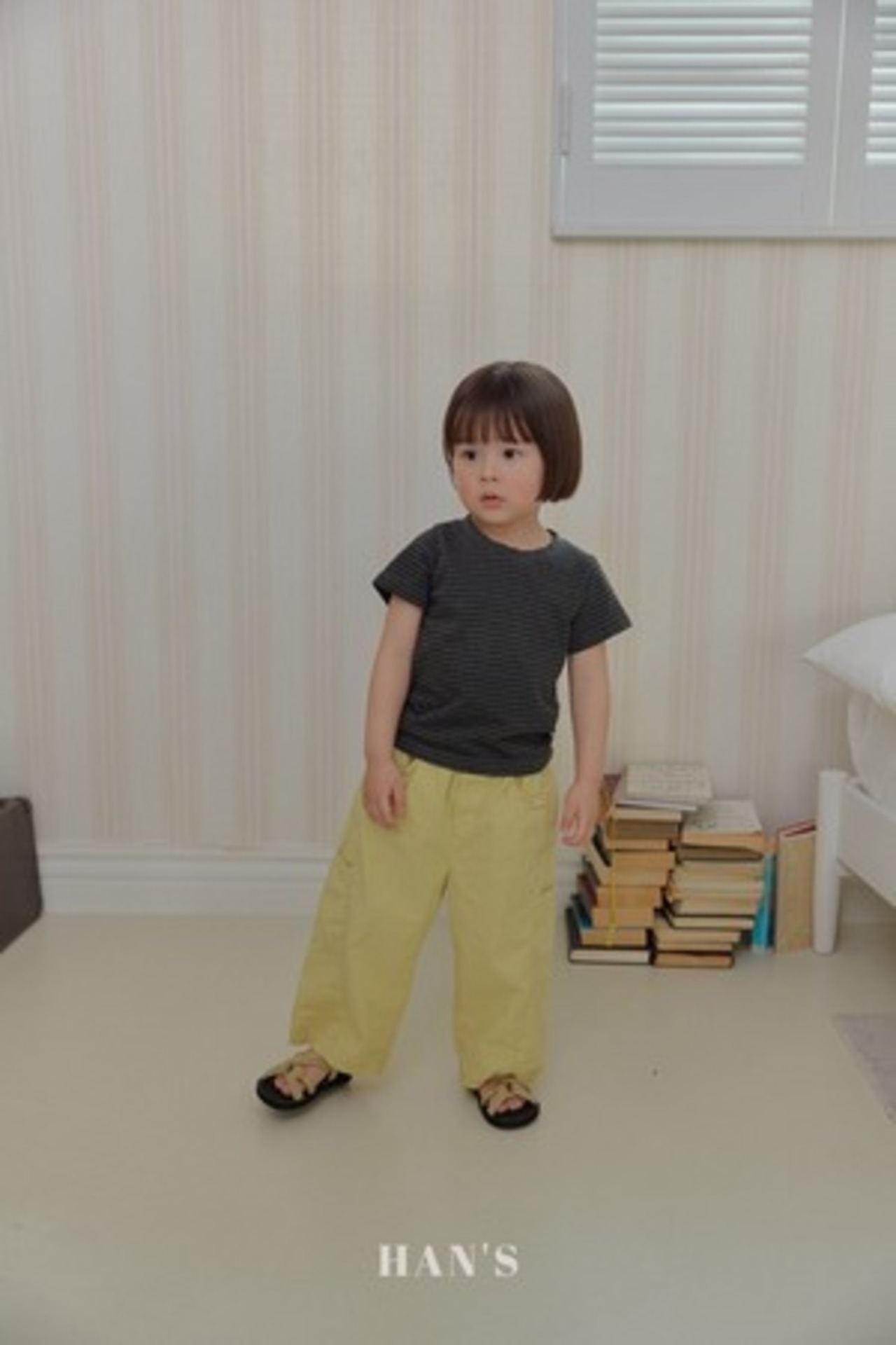 【取寄/韓国直送】Hans 26/SM ピグメントストライプTシャツ|夏服|韓国子供服