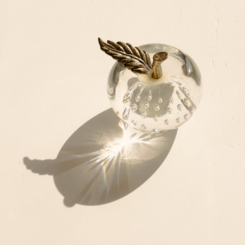 Bubble Glass Apple Paperweight