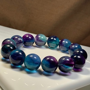 4.希少な大玉！グラデーション☆ブルーフローライト ブレスレット