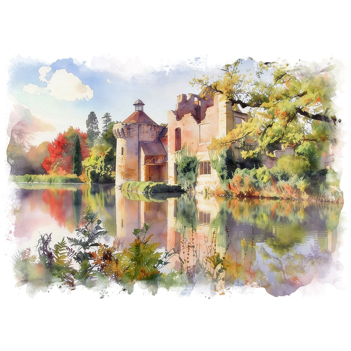 絵画 イギリス 風景画(街並み) ロンドン ハムステッド インテリア