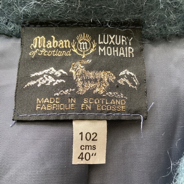 Maban of Scotland マーバン モヘアカーディガン 70s〜80s スコットランド製 裏地付き ブルー ヴィンテージ古着 M〜L 画像5