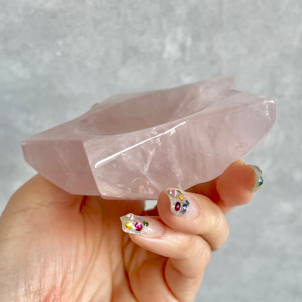 大きめ!inOrganic ローズクォーツ ムーンボウル パワーストーン