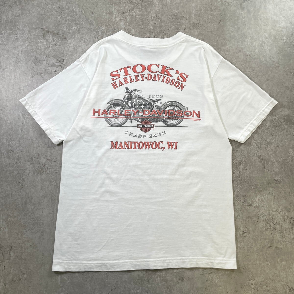 新品　ハーレーダビッドソン　 ホワイト 半袖 Tシャツ  USA製　 L y2k 00年代 USA製 Harley-Davidson ハーレーダビッドソン プリントTシャツ