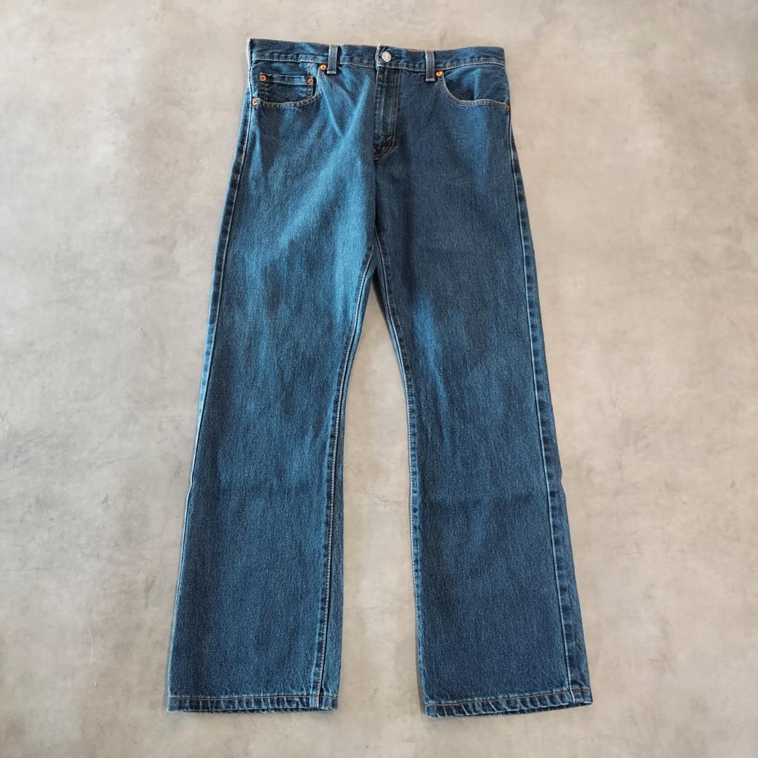 リーバイス517 Levis W34 フレア ブーツ 青 古着 濃紺 21405