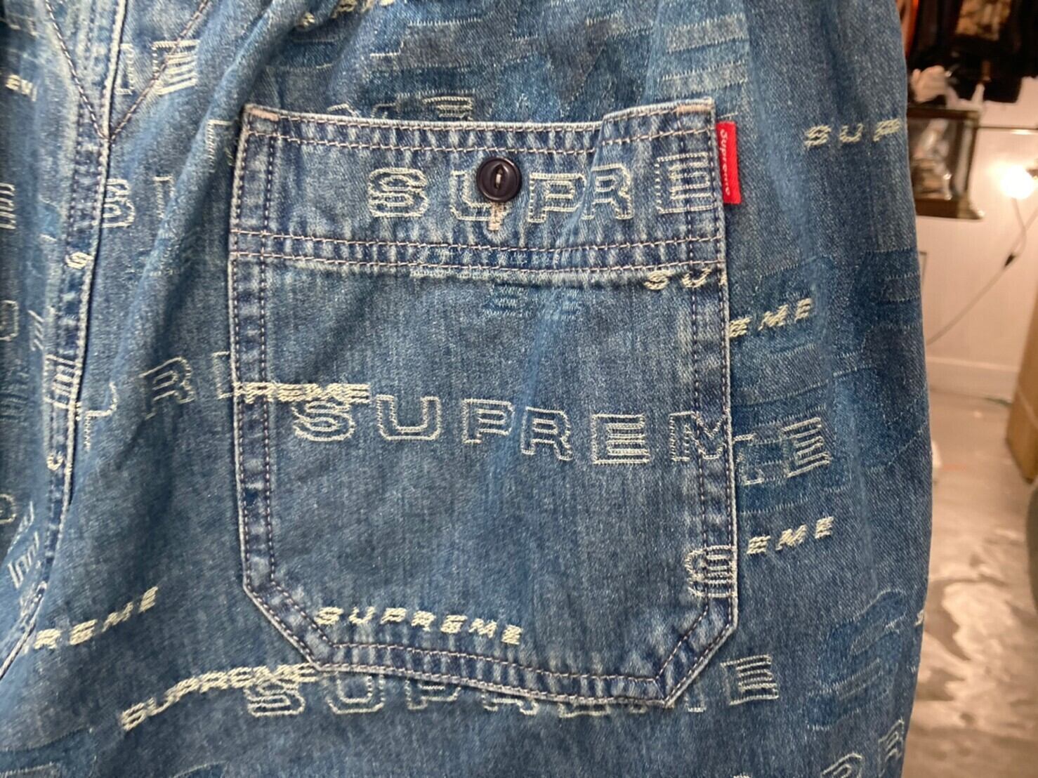 Supreme DIMENSIONS LOGO DENIM SKATE PANT BLUE MEDIUM 164765 