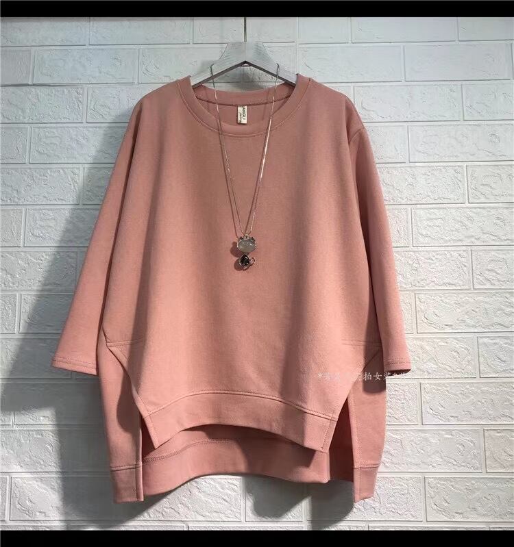 サイドスリット 7部袖トップス　　AJ−3365-6526