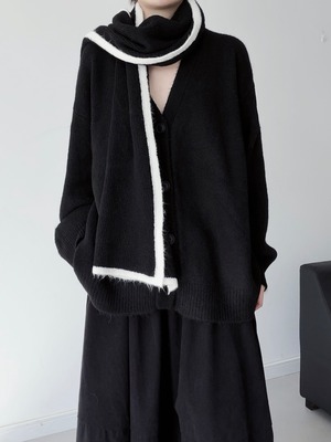 Unique scarf-style knit cardigan 2color [T2690]