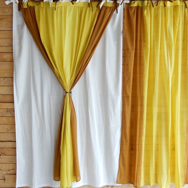 TOPANGA Homefurnishing India Cotton Duck curtain　インド　コットンダックカーテン　110×200cm　ホワイト　白　綿　ナチュラル　ドレープカーテン　掃き出し窓　中厚　カーテンポール　暖簾