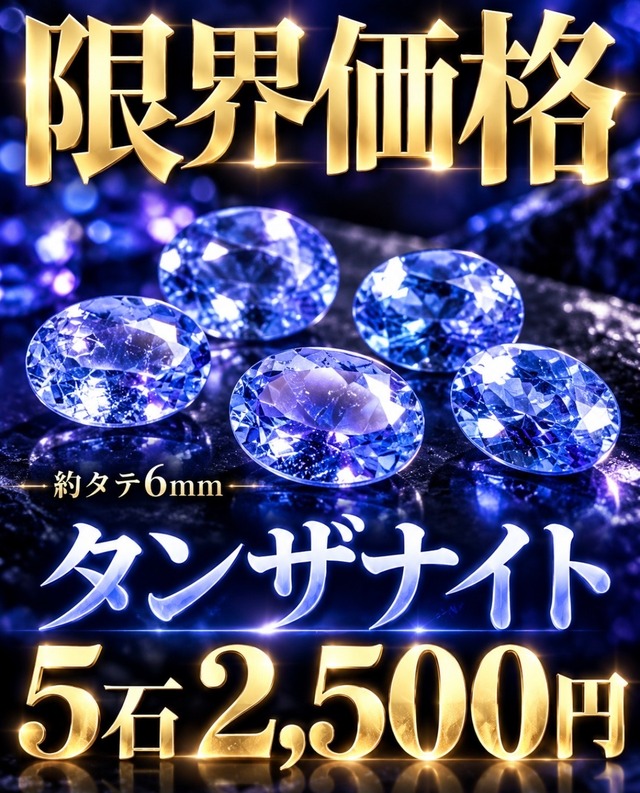 【限界価格】約タテ6mm 本気のタンザナイト5石 Special [DK-3111］