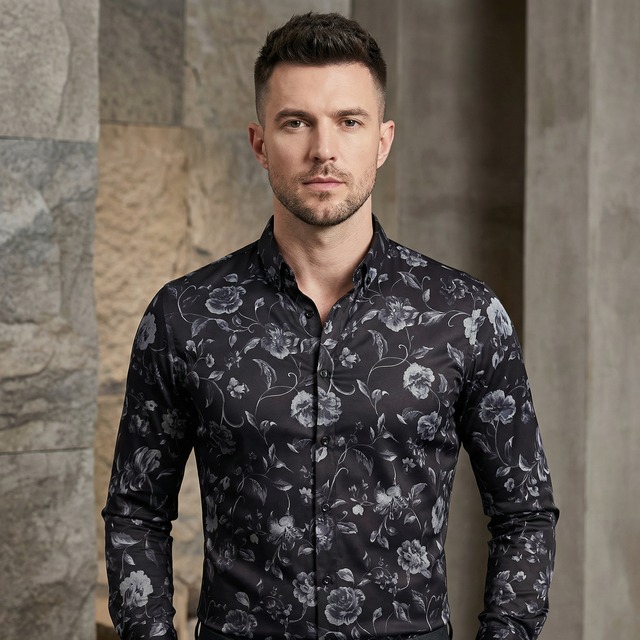 ノーブルフラワーシャツ（2color） M0934