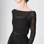 リップル ボートネックトップス 8色展開 L1398