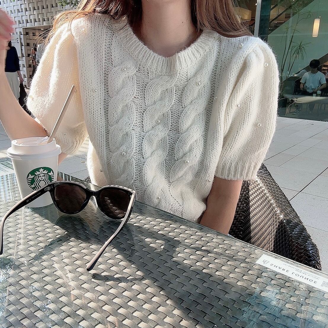 Pearl knit / white (12月中旬頃発送予定)