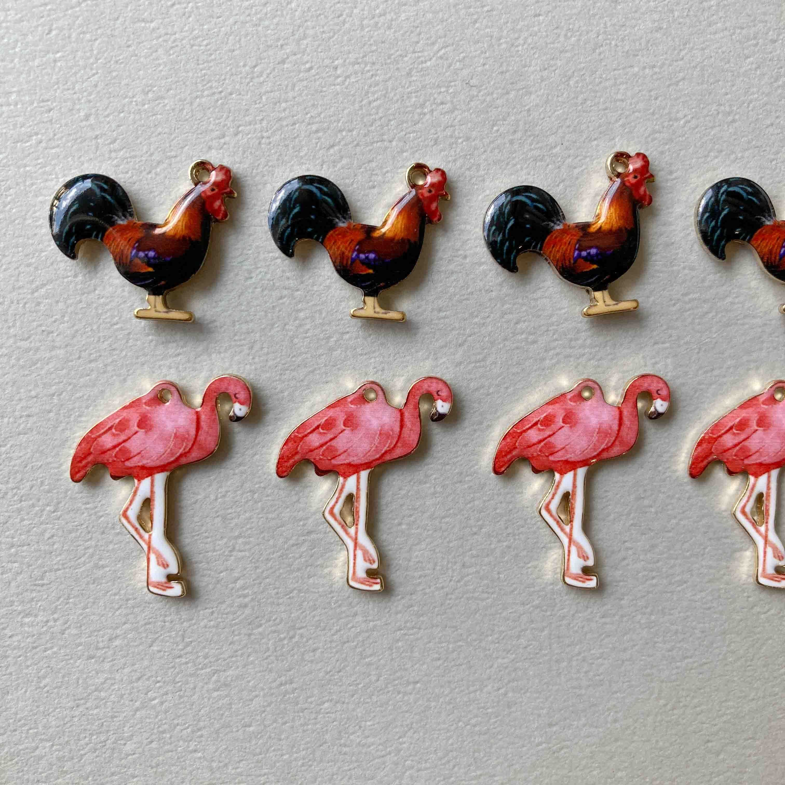 鳥のイラストメタルチャーム | Dua-アクセサリーパーツショップ