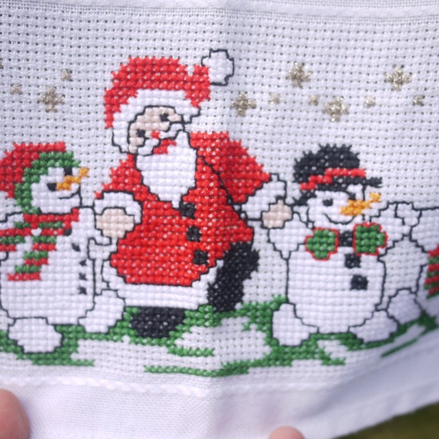 サンタクロースと雪だるま テーブルクロス ドイツ