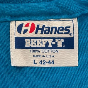 【HANES】80s USA製 Tシャツ BEEFY-T ワンポイント バックプリント プリント シングルステッチ US古着