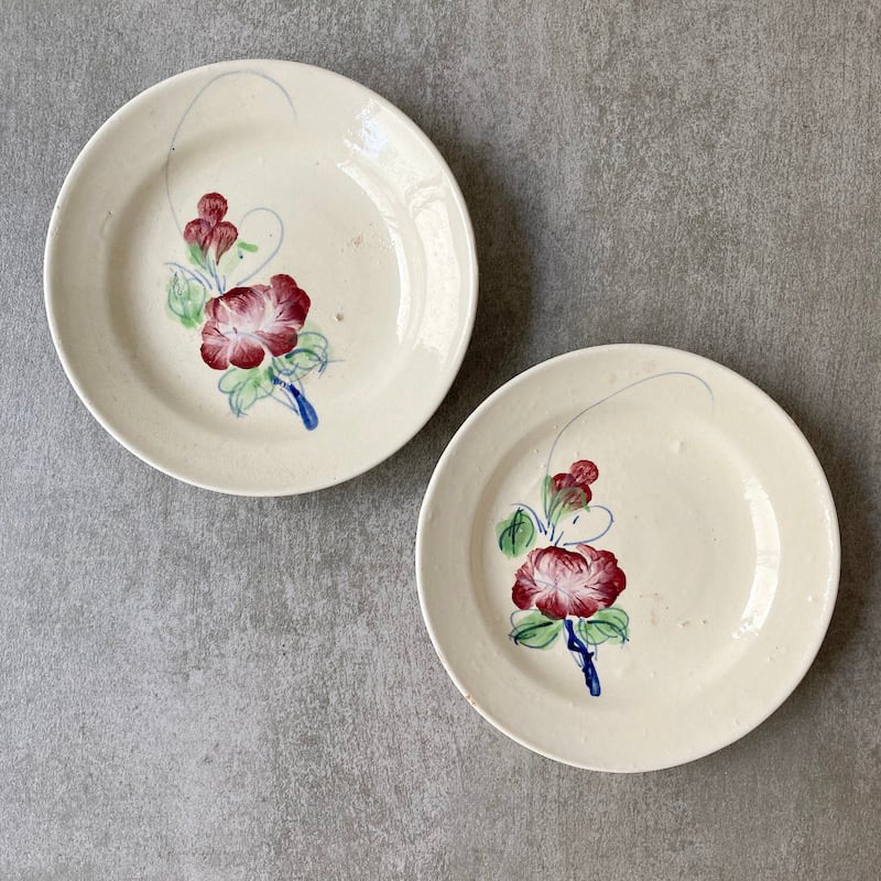 【2枚セット】デッドストック　ビンテージ　ベトナム　ソンべ焼　ソンべ焼き　中皿 2枚セット】デッドストック ビンテージ ベトナム ソンべ焼 ソンべ焼き