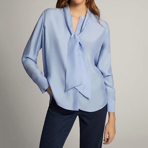 リボンタイ ボタンダウンシフォントップス G0329