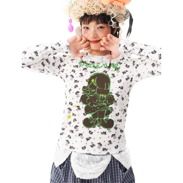 [Sillysis] white floral undershirt top