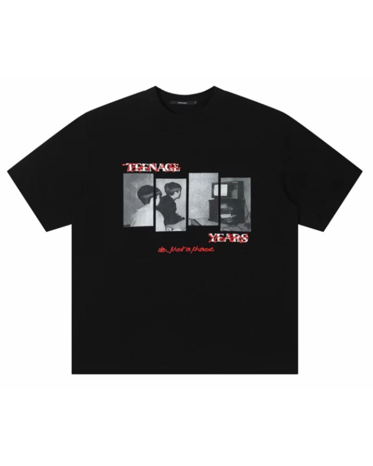 フォトプリントクルーネック半袖Tシャツ S0587