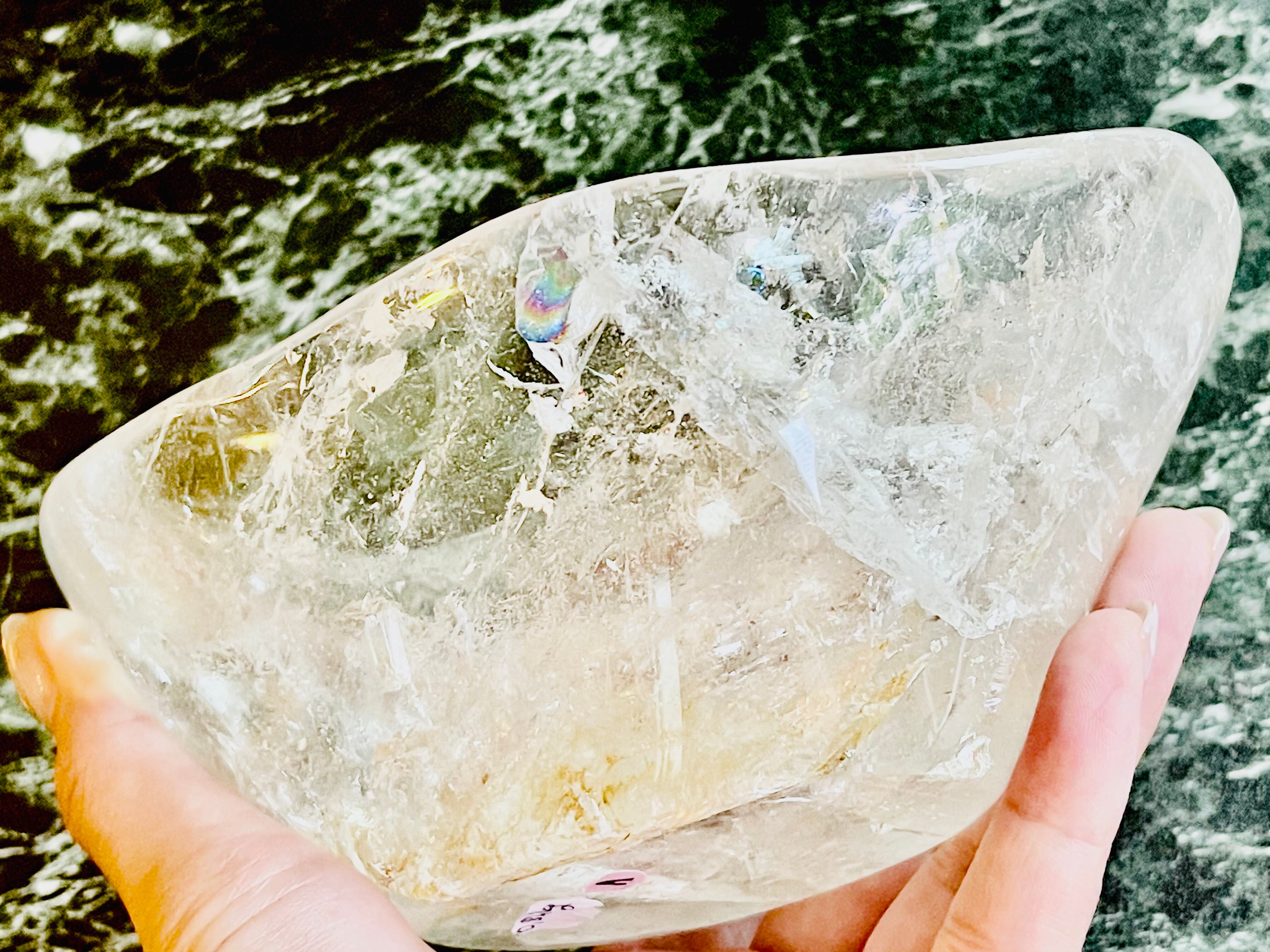 クリスタル bowl 虹入り 847g《A》