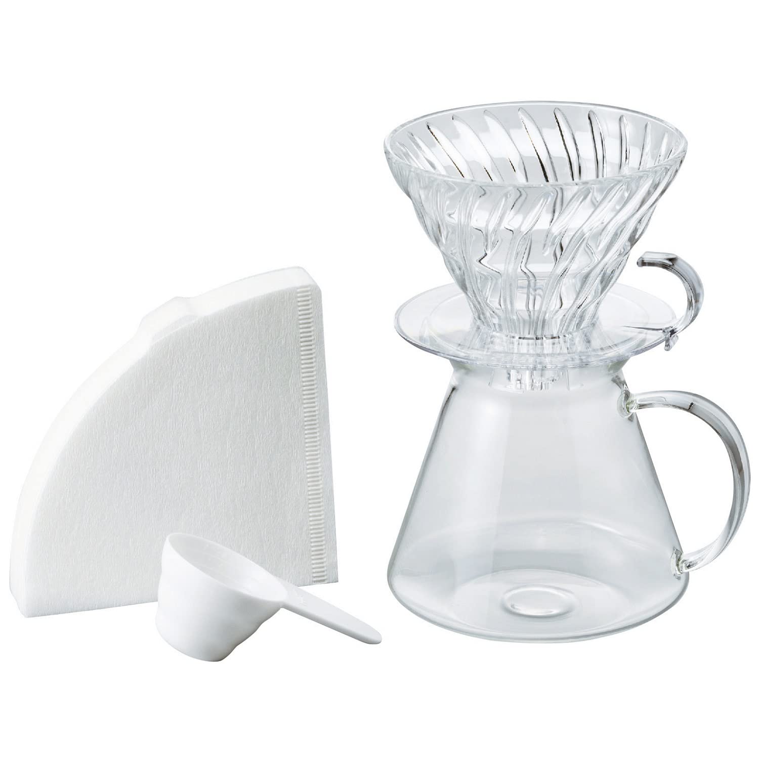 【努力特価】HARIO(ハリオ) V60 ガラスブリューイングキット Glass Brewing Kit 実用容量600ml サーバー 1~4杯用 透明 日本製 プレゼント ギフト 贈り物 S-VGBK-02-T