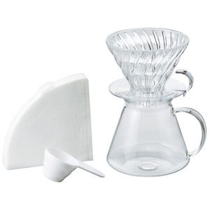 【努力特価】HARIO(ハリオ) V60 ガラスブリューイングキット Glass Brewing Kit 実用容量600ml サーバー 1~4杯用 透明 日本製 プレゼント ギフト 贈り物 S-VGBK-02-T