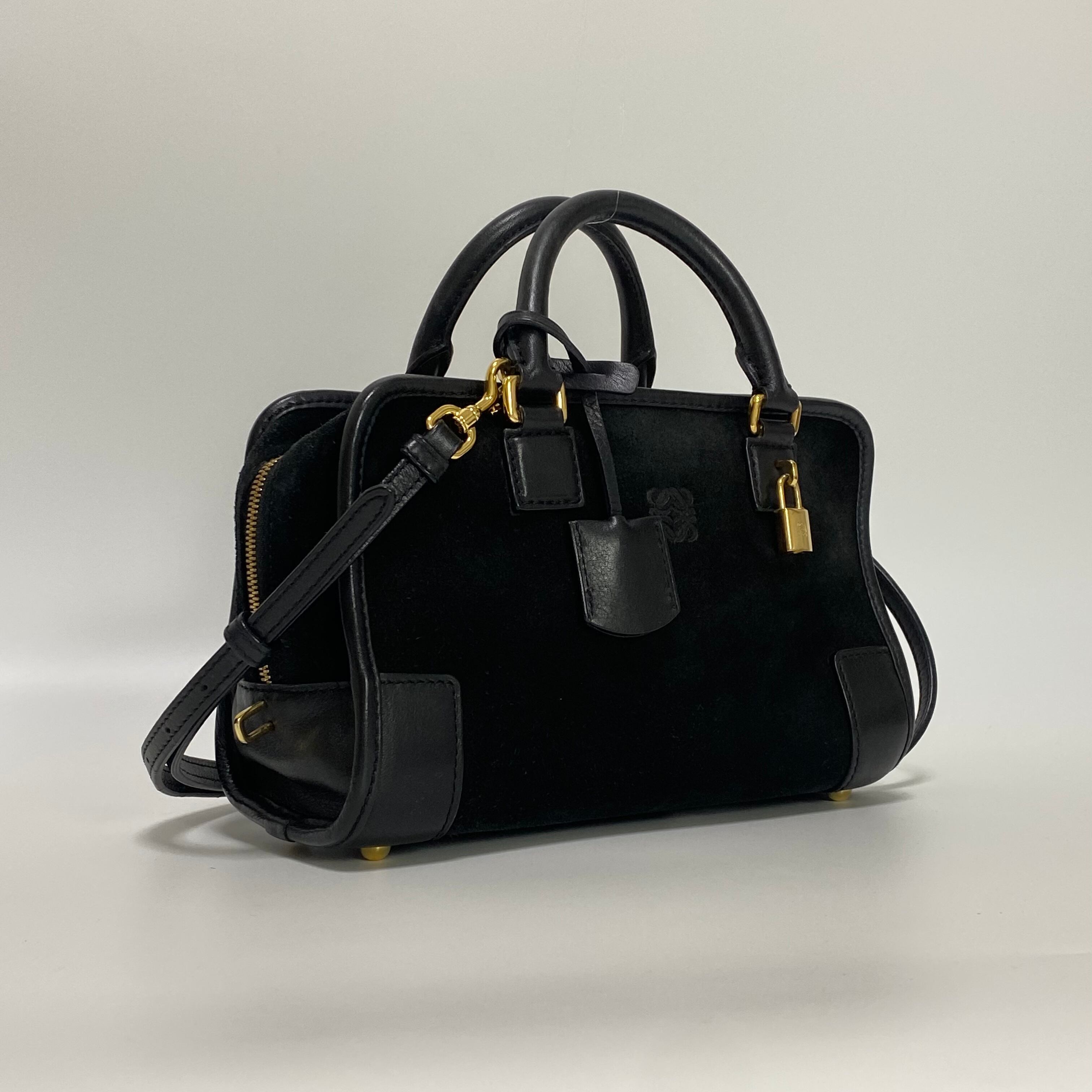 美品 ロエベ LOEWE アマソナ スエード 2way ショルダー ハンドバッグ