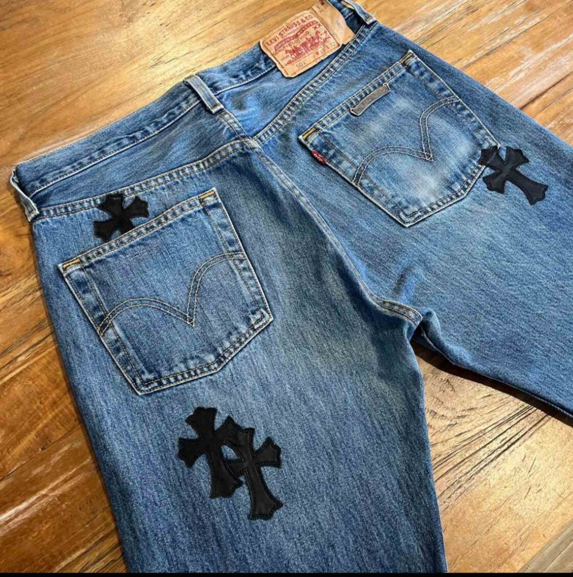 CHROME HEARTS クロムハーツ リーバイス501 クロスパッチ ジーンズ 