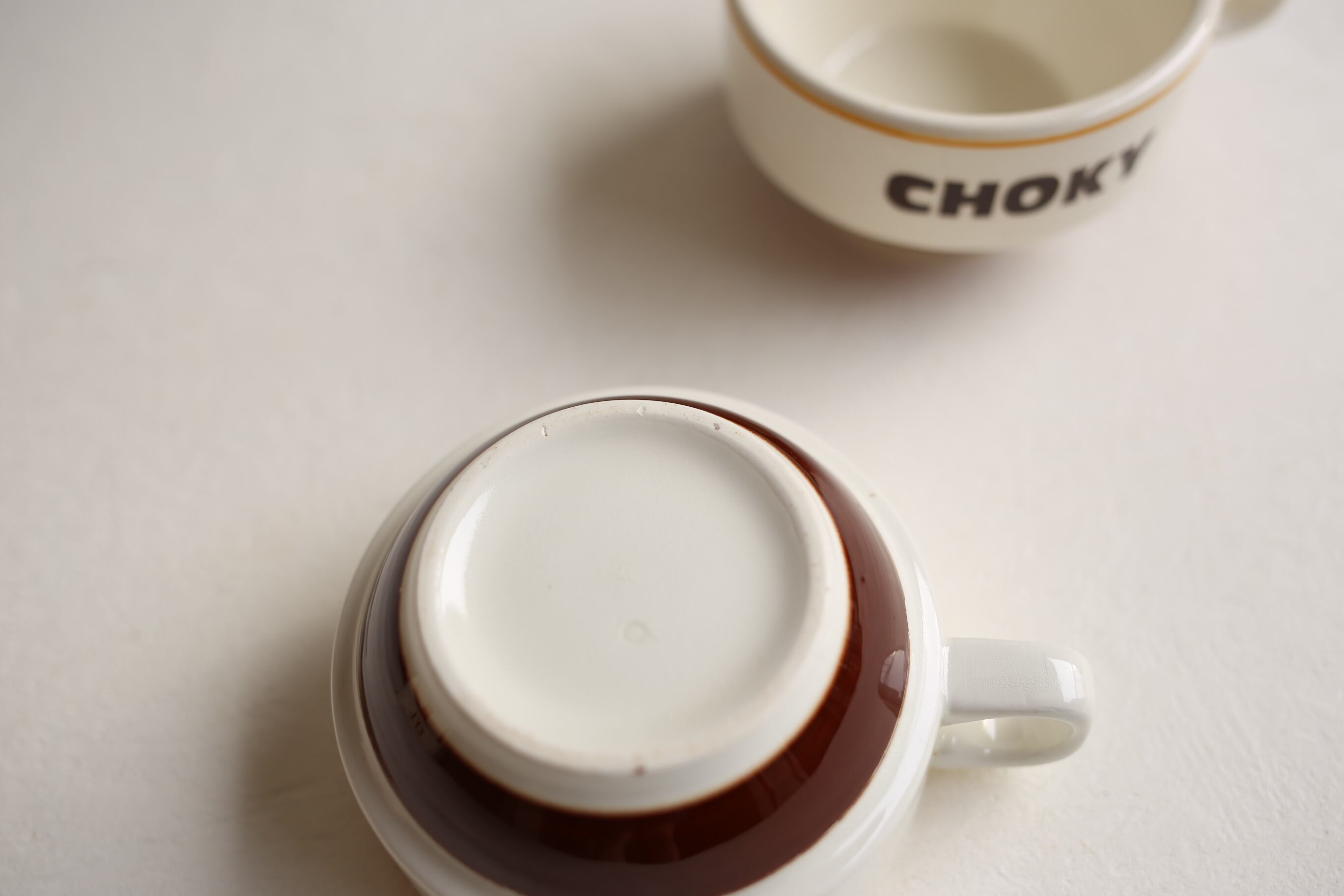 フランス アンティーク ヴィンテージ『CHOKY』陶器製 大きめのカップ N