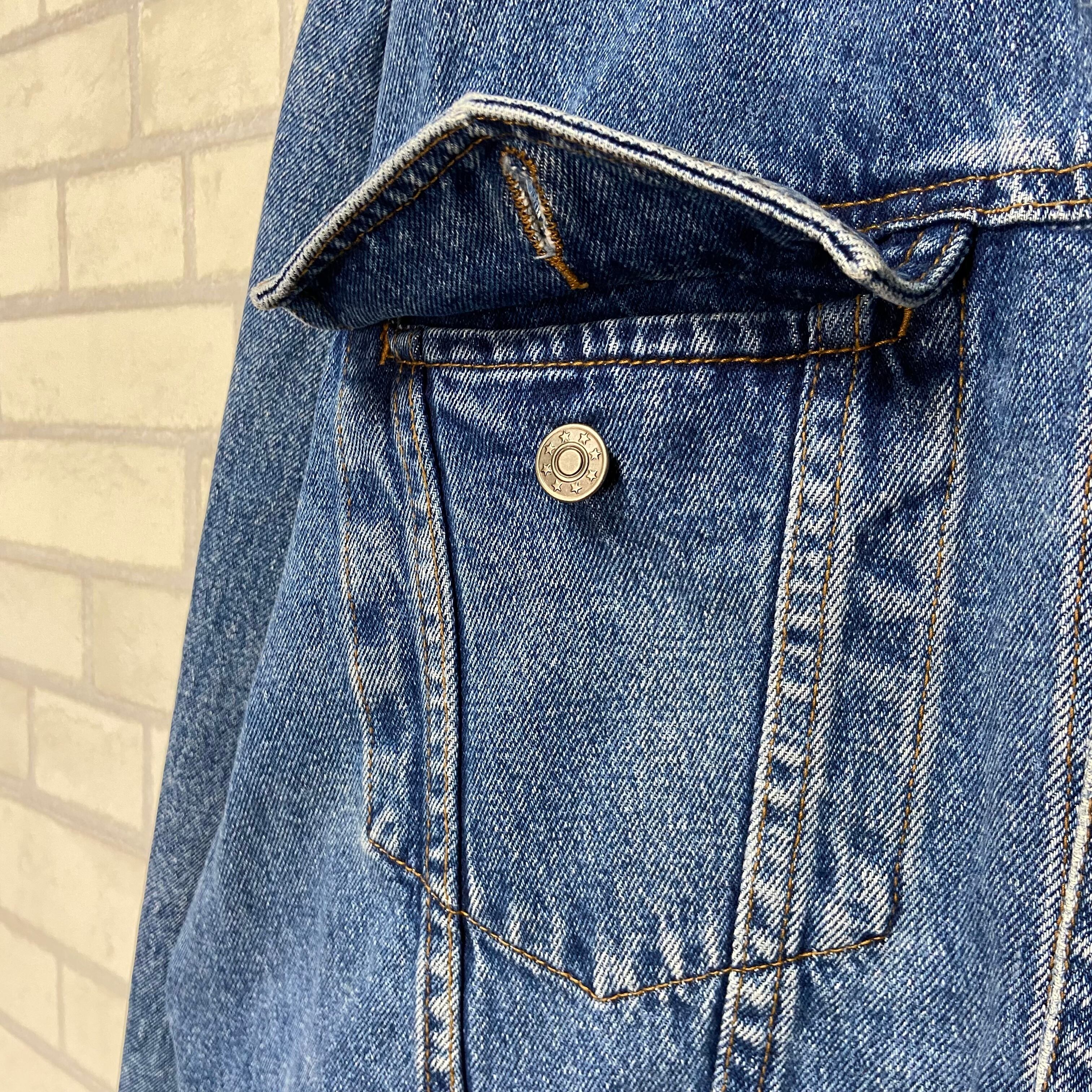 バック刺繍】UPSTREAM デニムジャケット XL 革パッチ | 古着屋OLDGREEN